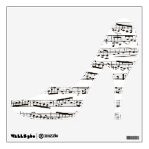 Musical high heel shoe wall decal