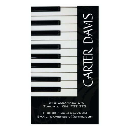 Musical Instrument - Piano Business Card (front side)