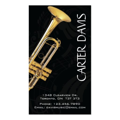 Musical Instrument - Trumpet Business Cards (front side)