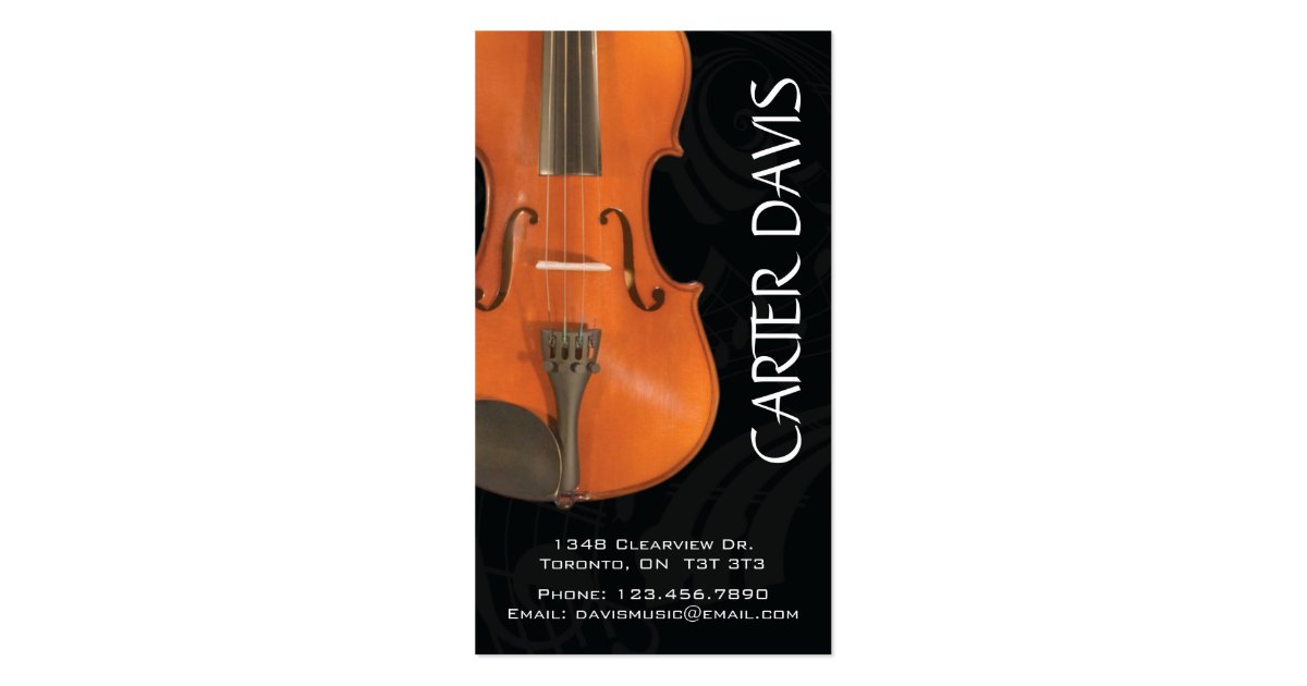 Musical Instrument Violin Business Card Zazzle