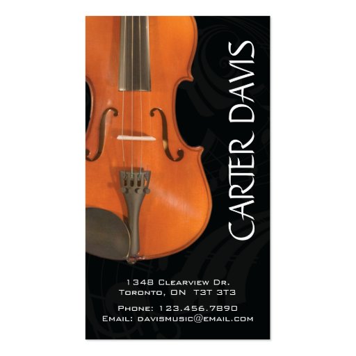 Musical Instrument - Violin Business Card Templates (front side)