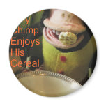 Musical Jolly Chimp Enjoys His Cereal Fridge Magnet