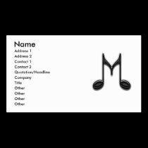 Musical "M" Letter business cards