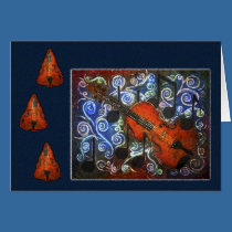 Musical Merriment - Fiddle Holiday Card cards