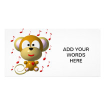 Musical monkey photo card