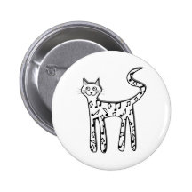 Musical note cat pinback button