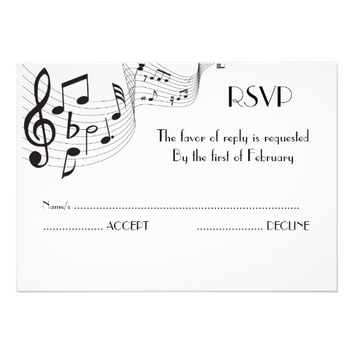 Musical Note Invitation Card