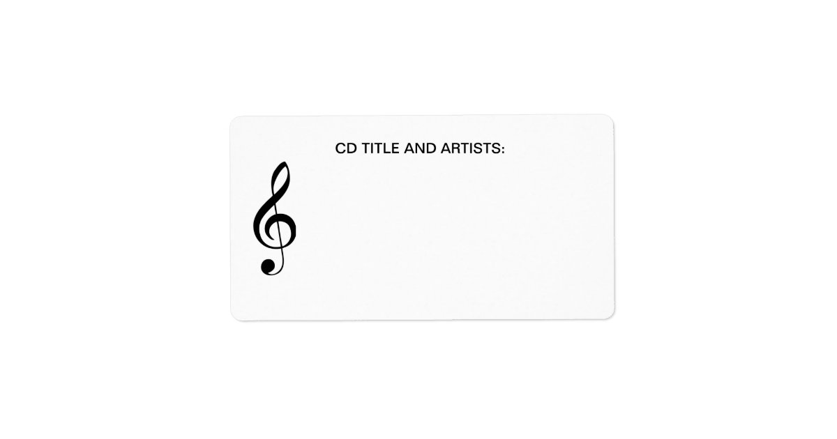 musical note music title band artist cd case label zazzle cd title