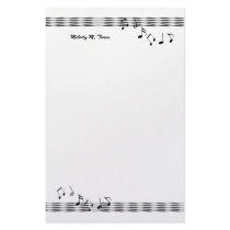 Musical Note Waves Customized Stationery