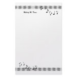 Musical Note Waves Customized Stationery