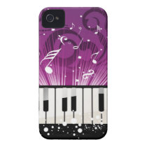 Musical Notes and Ivory Keys Purple Case Case-mate Iphone 4 Cases