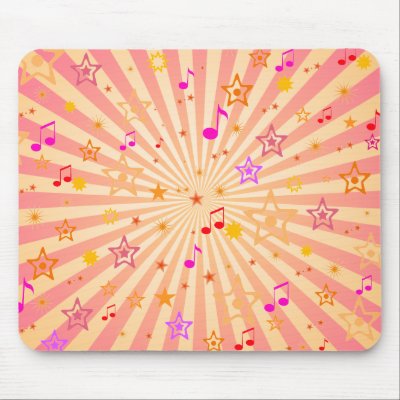 Musical Notes and Stars: Custom Mousepad by spiritswitchboard