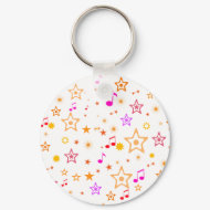 Musical Notes and Stars: keychain