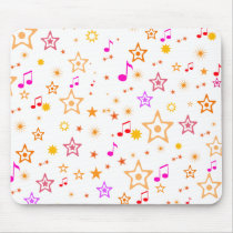 Musical Notes and Stars: Mousepad