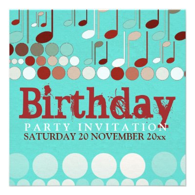 Musical Notes Birthday Invitation
