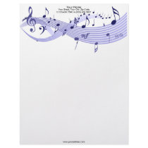 Musical Notes Blues Letterhead