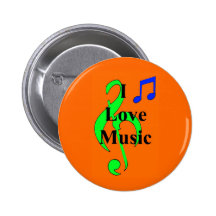 Musical Notes Botton Pinback Buttons