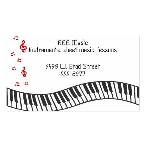 Musical Notes Business Card Template (front side)