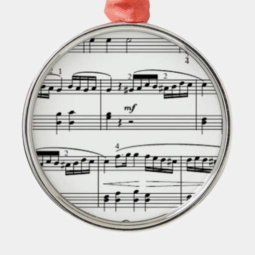 Personalized black and gray musical notes christmas ornaments