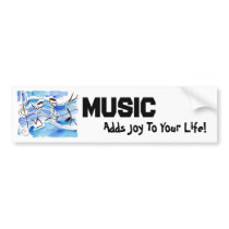 Musical Notes Come to Life Music Adds Joy to Life Bumper Sticker