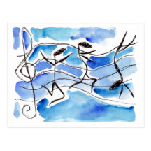 Musical Notes Come to Life Music Adds Joy to Life Post Cards