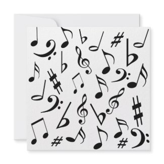 Musical Notes Customizable Invitation Black White invitation