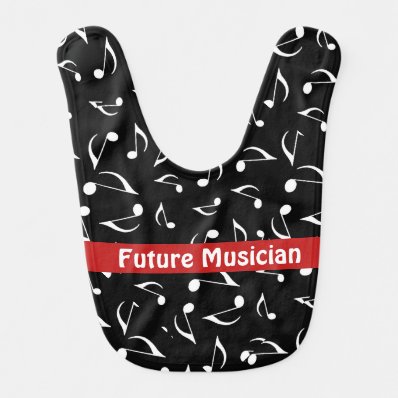 Musical Notes Design Baby Bib