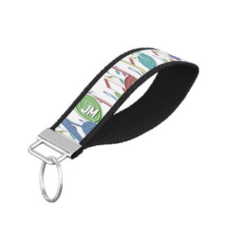 Musical Notes Linear Multicolor Monogrammed Wrist Keychains