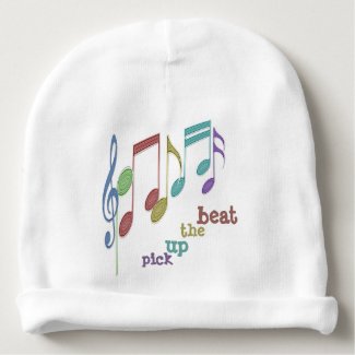 Musical Notes Linear Multicolor PICK UP THE BEAT Baby Beanie