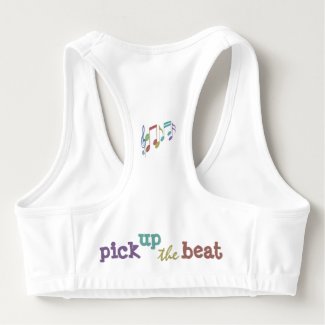 Musical Notes Linear Multicolor PICK UP THE BEAT Sports Bra