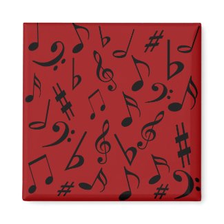 Musical Notes Magnet - Red magnet