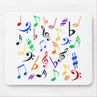 Musical Notes Mousepad - Music Multicolored mousepad