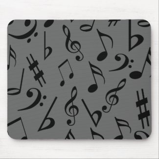Musical Notes Mousepad - Silver mousepad