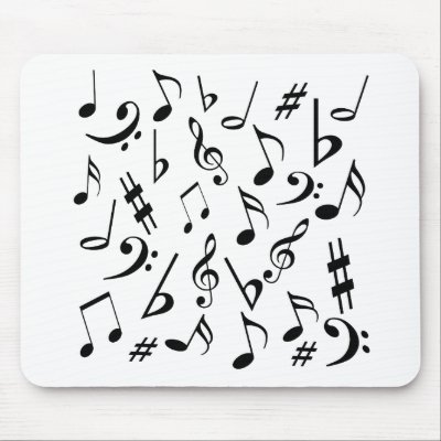 musical notes border. Musical Notes Mousepad - White
