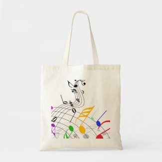 musical notes n staff budget tote bag