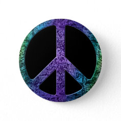 Musical Notes Pattern Peace Sign Button
