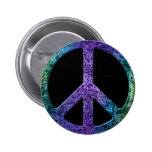 Musical Notes Pattern Peace Sign Button