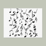 Musical Notes Postcard - White