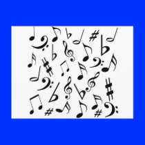 Musical Notes Postcard - White