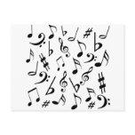 Musical Notes Postcard - White and Black