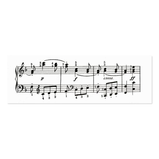 Musical Notes Profile Card Business Card (front side)