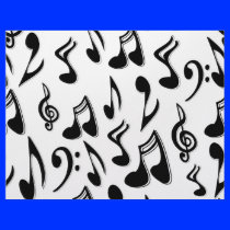 Musical Notes Scrapbook Paper Letterhead Template