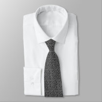 Musical Notes Silver and Black Tie By Heard_