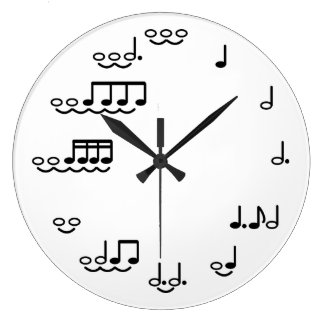 Musical Notes Whimsical Wall Clock for Musicians