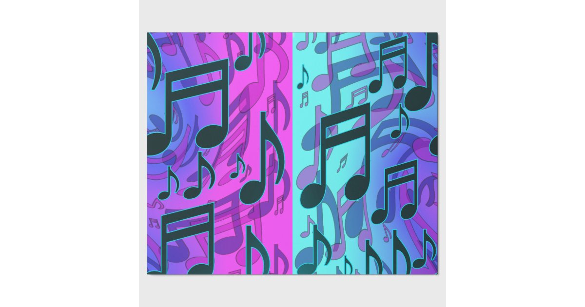 Musical Pattern Dreamy Swirly Music Notes Wrapping Paper Zazzle