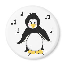 Musical Penguin Fridge Magnet