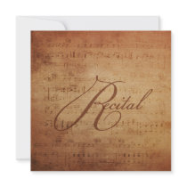 Musical Recital Antique Sheet Music Personalized Announcements