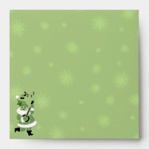 Musical Santa Elf Holiday Party Square Envelopes