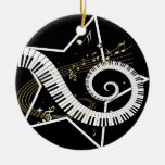 Musical Star golden notes Christmas Tree Ornament
