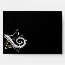 Musical Star golden notes Envelopes